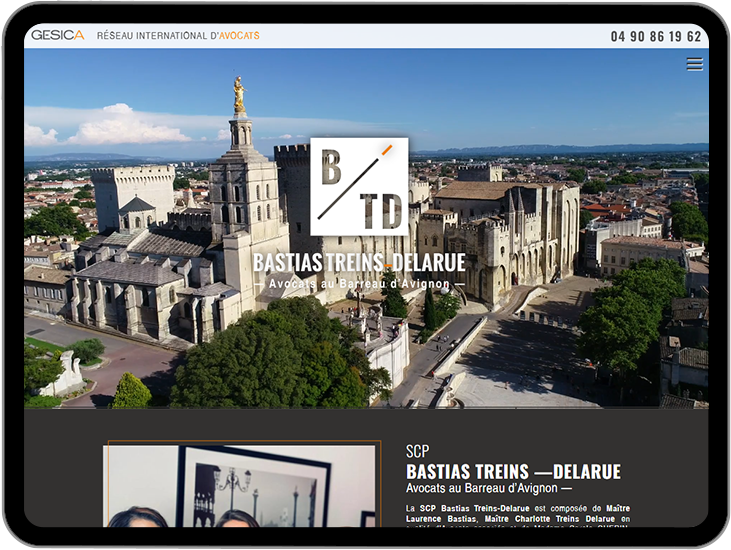 Réalisation de l'identité visuelle et du site du cabinet Bastias Treins-Delarue