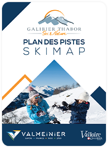 Mise en page du plan des pistes de la station de ski Valmeinier