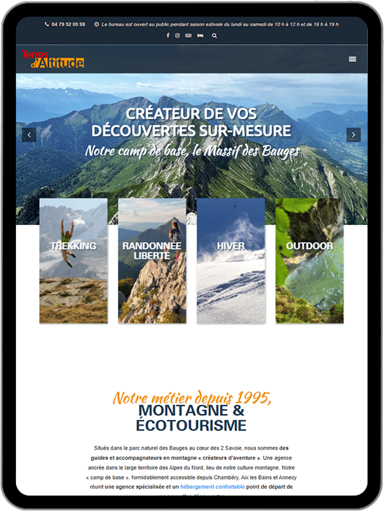 Réalisation du site de Terres d'Altitude